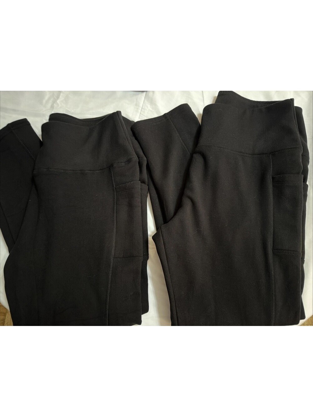 2 Pairs Of Leggings Yoga Winter  Pants  Thick 25" Inseam XXL Side Pockets